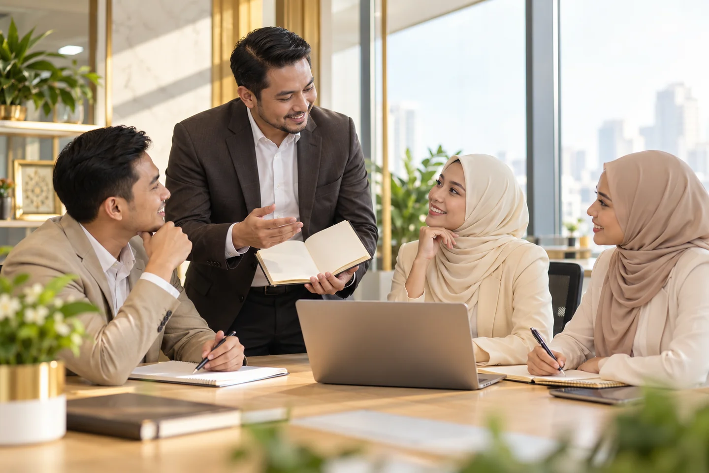 Ilustrasi latihan dan bimbingan bersama team
